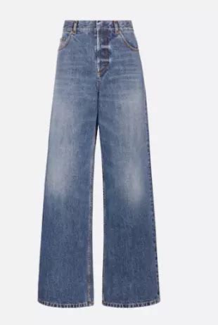 Flared Jeans Blue Stonewashed Cotton Denim 